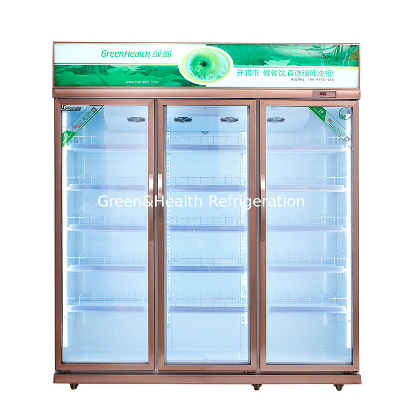 Commercial Vertical Display Freezer With Low Temperature For Meat Seafood