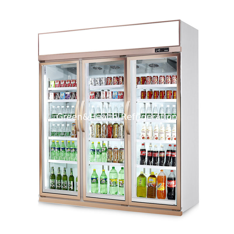 Supermarket Commercial Upright Meat Display Freezer For Frozen Food With Glass Door