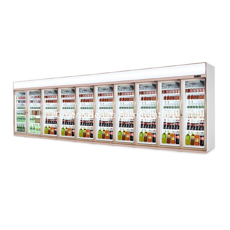 Supermarket Commercial Upright Meat Display Freezer For Frozen Food With Glass Door