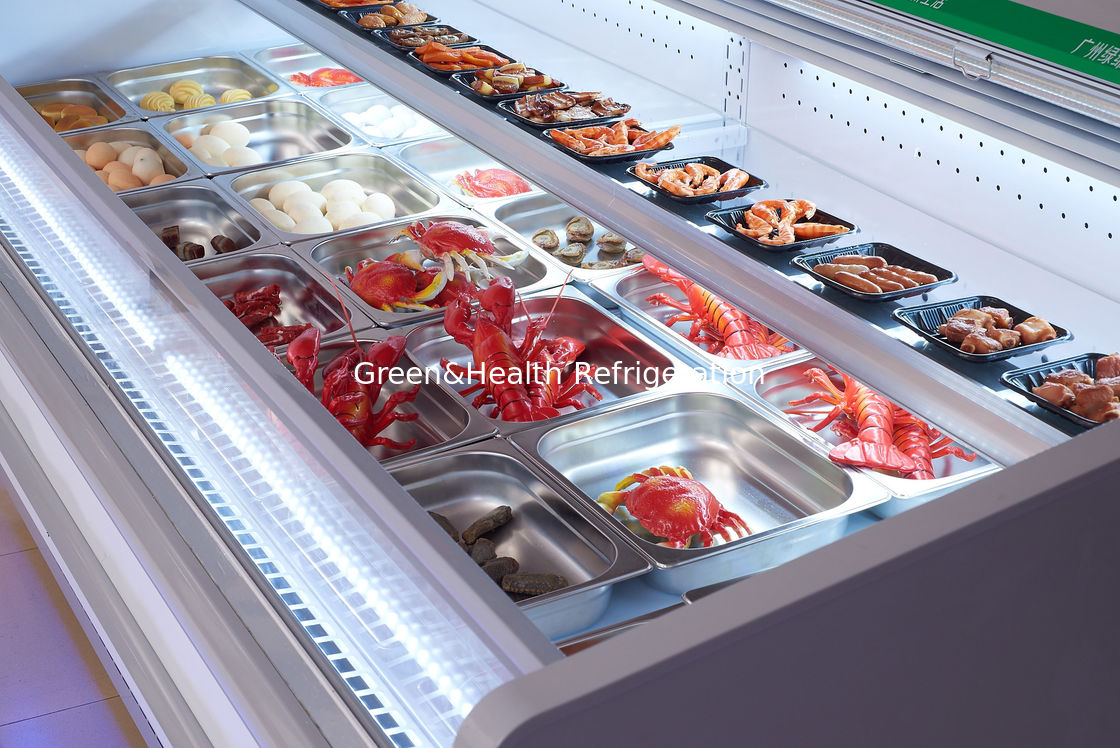 Commercial Open Fresh Meat Display Refrigeratior Showcase With Auto Defrost