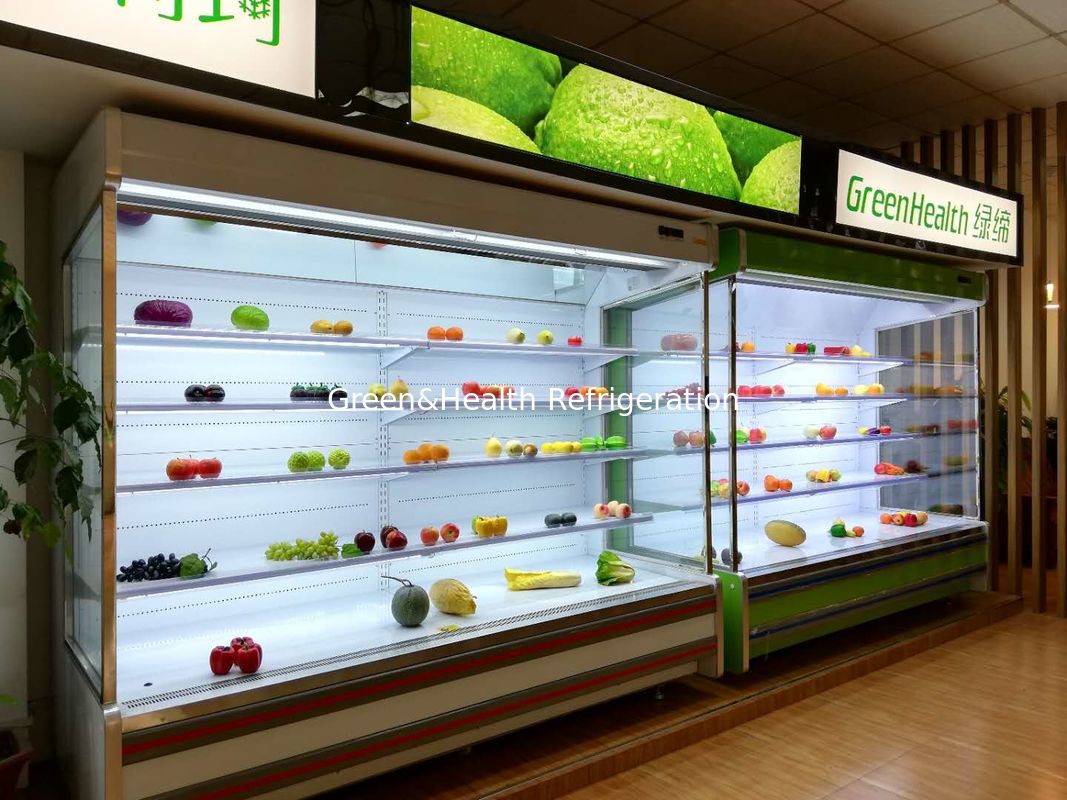 Supermarket Open Chiller Remote Compressor Air Cooling Upright Multideck Refrigerator