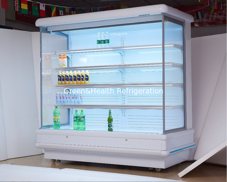 R404a Supermarket Multideck Open Front Cooler With Plug - In Type For Drinks