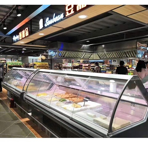 220/50hz Voltage Gas R404a Cooked Food Display Showcase Meat Display Cabinet