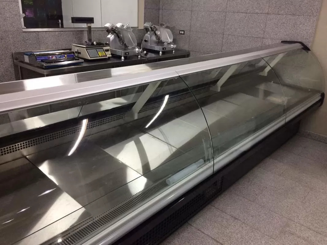 Deli Display Refrigerator Fresh Meat Showcase Cabinet Meat Display Freezer With Curved Glass