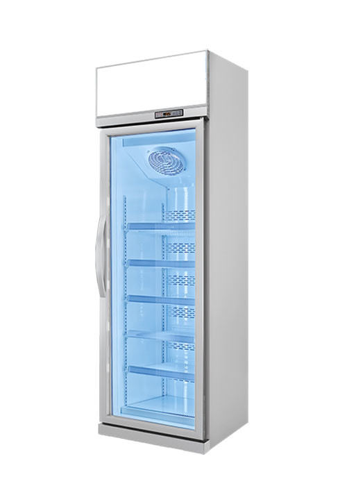 Factory Outlet Upward Unit Vertical With Lighting Glass Door Freezer Display Cabinet Fridge