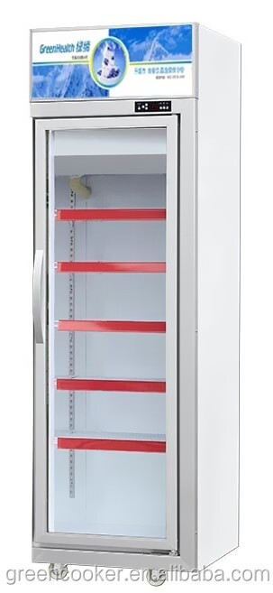 Factory Outlet Upward Unit Vertical With Lighting Glass Door Freezer Display Cabinet Fridge