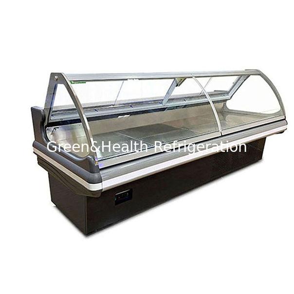 Meat Shop/Supermarket/Flip Top Glass Stainless Steel Fresh Meat Storage Display Freezer