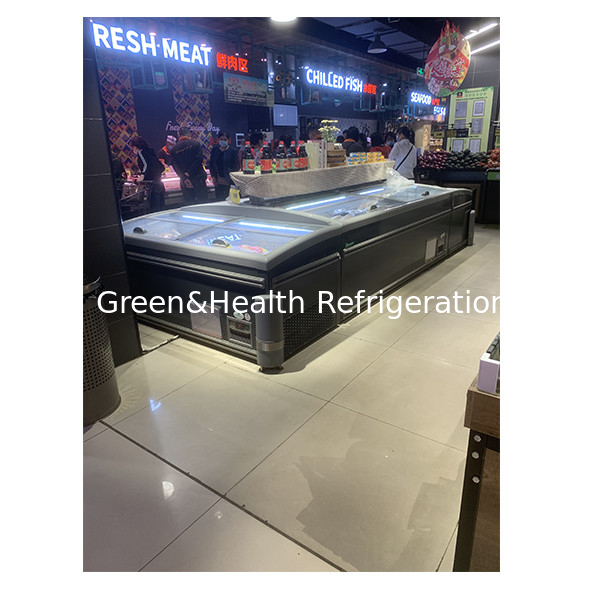 Push Door Stainless Steel Glass Horizontal Freezer For Storing Frozen Goods