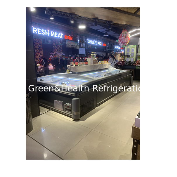 Push Door Stainless Steel Glass Horizontal Freezer For Storing Frozen Goods