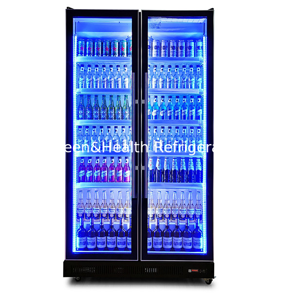 Multi Door Multi-Layer Rack Multiple Color Lights Beverage Refrigeration Display Freezer