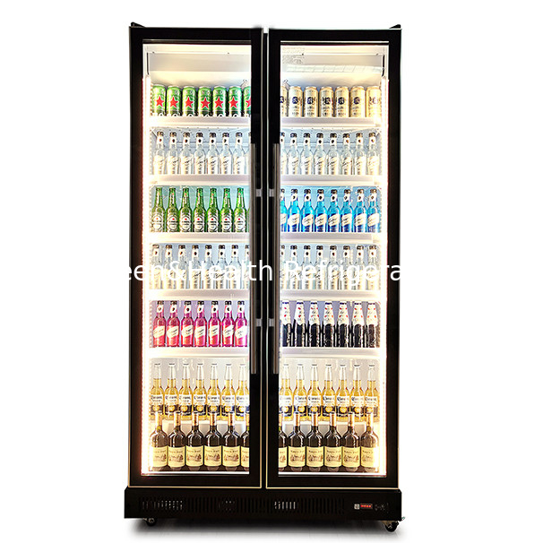 Multi Door Multi-Layer Rack Multiple Color Lights Beverage Refrigeration Display Freezer