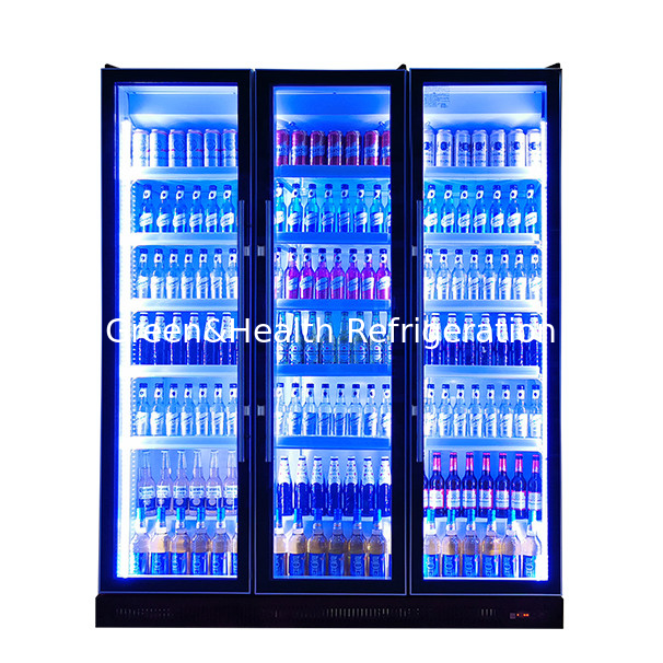 Multi Door Multi-Layer Rack Multiple Color Lights Beverage Refrigeration Display Freezer