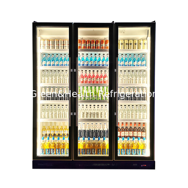 Multi Door Multi-Layer Rack Multiple Color Lights Beverage Refrigeration Display Freezer