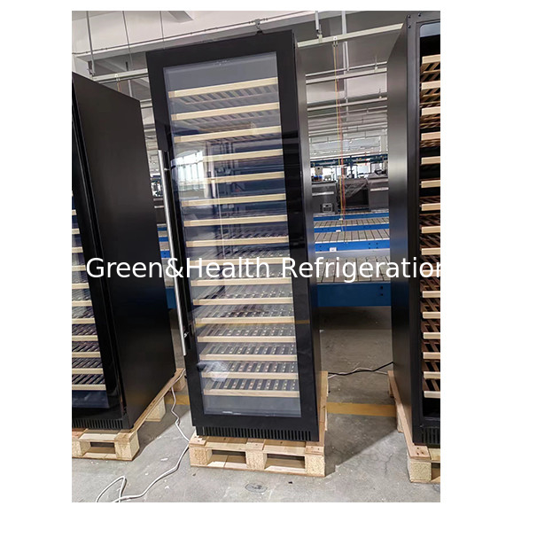 Single/Double Door Beech Wood Shelf Glass Door Red Wine Storage Freezer