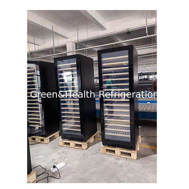 Single/Double Door Beech Wood Shelf Glass Door Red Wine Storage Freezer