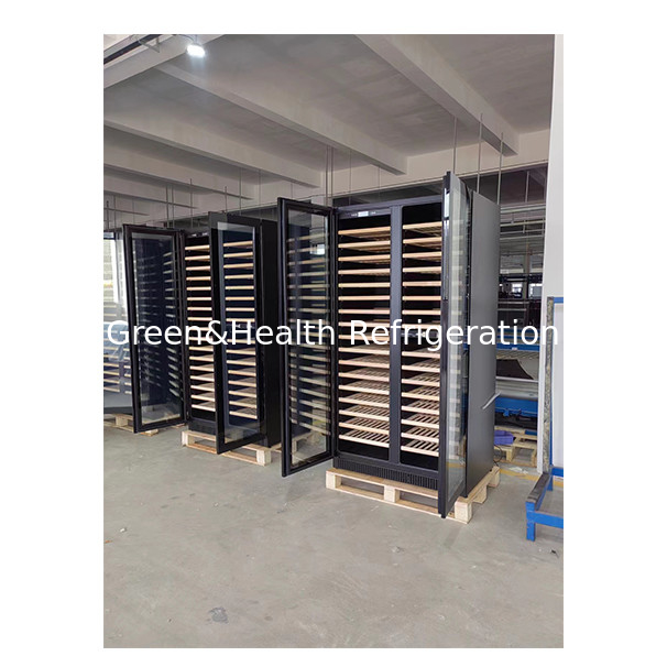 Single/Double Door Beech Wood Shelf Glass Door Red Wine Storage Freezer