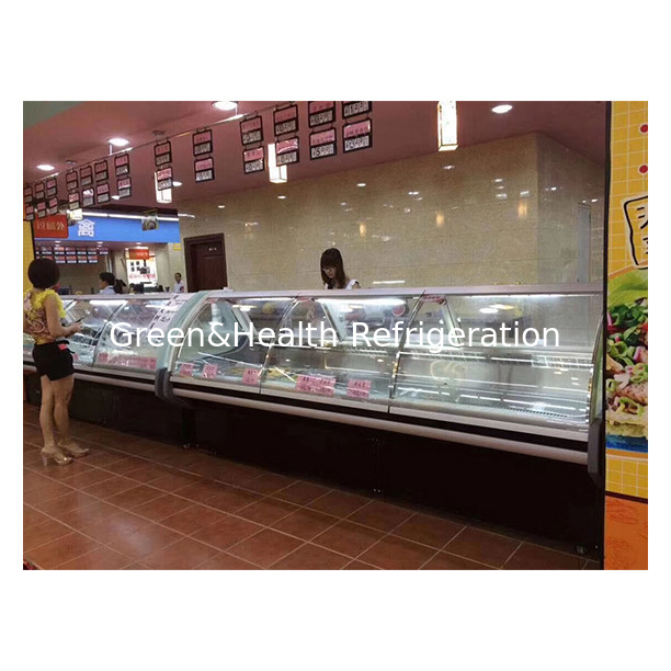 Large Commercial Stainless Steel Transparent Glass Cooked Food Storage Display Cooked Food Freezer