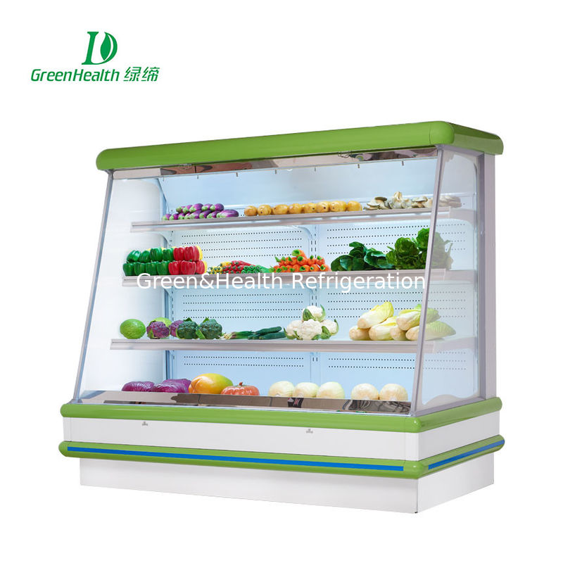 Energy Saving Multideck Open Display Chiller Showcase For Hypermarket With Wheels