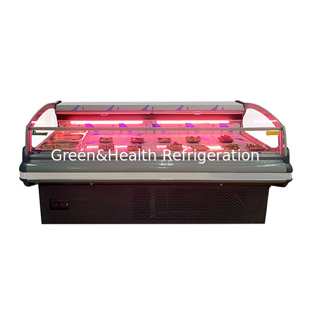 2.5 Meter Dark Gray Horizontal European Style Fresh Meat Storage Display Supermarket Fresh Meat Freezer