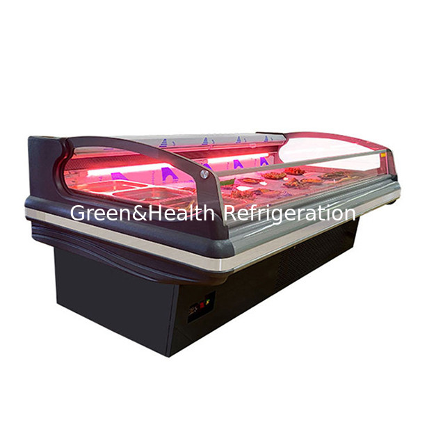 2.5 Meter Dark Gray Horizontal European Style Fresh Meat Storage Display Supermarket Fresh Meat Freezer