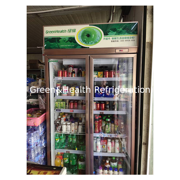 Commercial Supermarket / Store Two / Three Glass Doors Economy Refrigerator Display Refrigerator