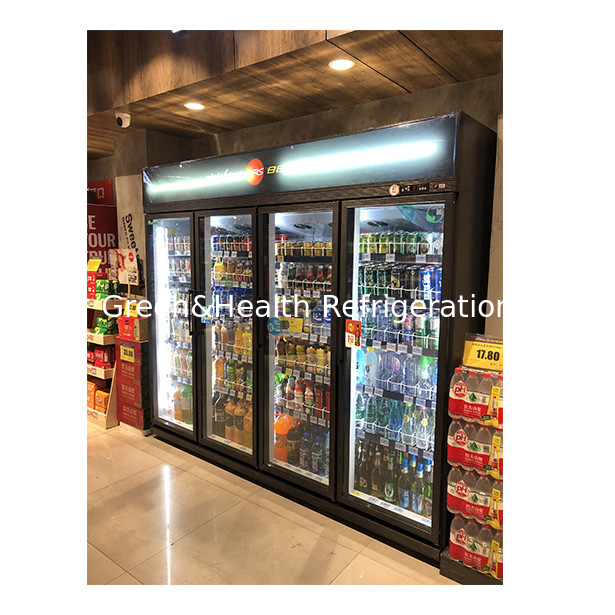 Commercial Supermarket / Store Two / Three Glass Doors Economy Refrigerator Display Refrigerator