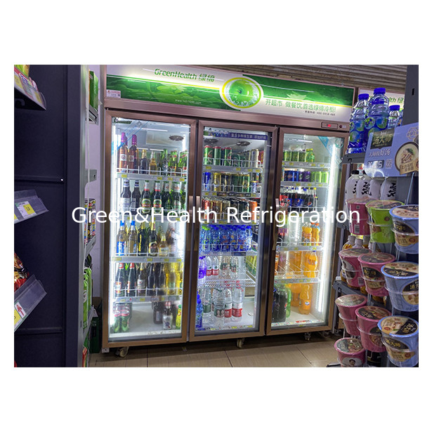 Commercial Supermarket / Store Two / Three Glass Doors Economy Refrigerator Display Refrigerator