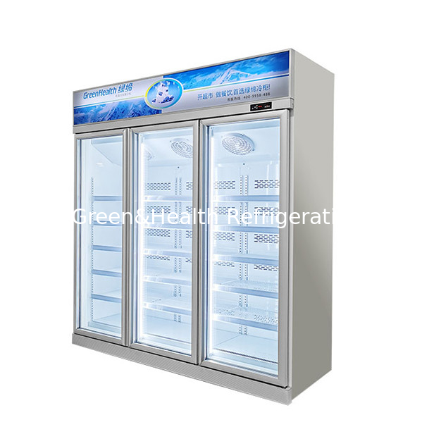 Three Glass Doors On The Upper Unit Display Freezer For Low-Temperature Frozen Products