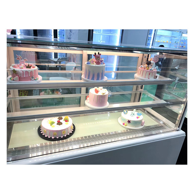 Multi Layer Transparent Glass Cake Shop Uses Storage Display Cake Display Freezer