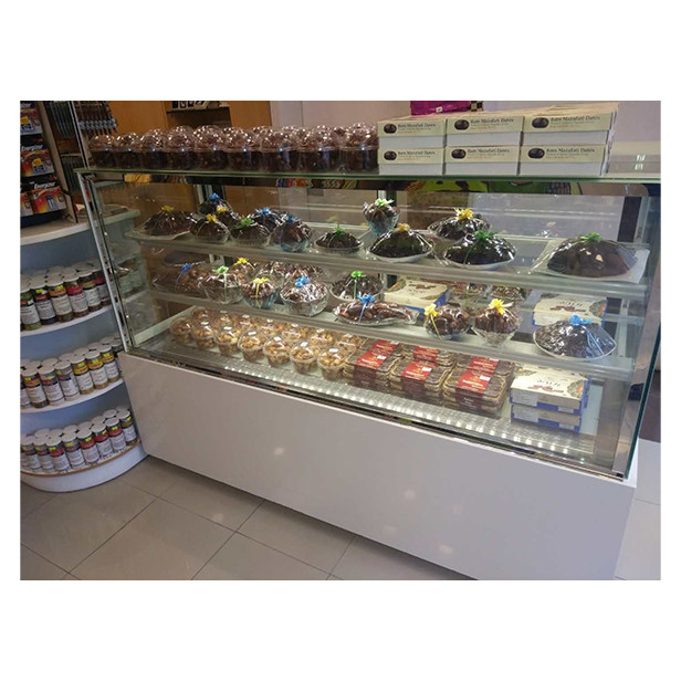 Multi Layer Transparent Glass Cake Shop Uses Storage Display Cake Display Freezer