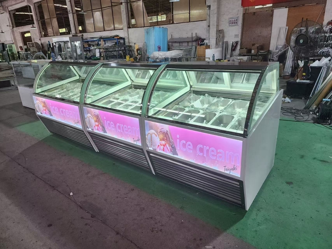 Ice Cream Shops Equipment Ice Cream Display Freezer Ice Cream Dipping Cabinet