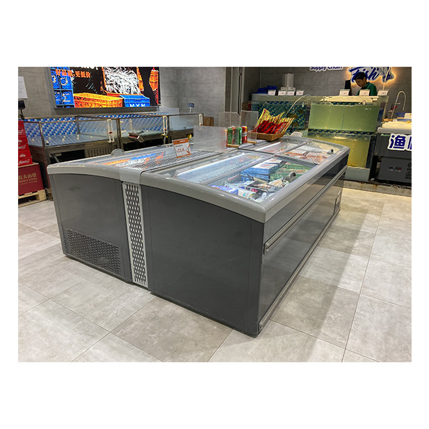 Lower Unit Large Capacity Cryogenic Frozen Products/Rice-Meat Dumplings/Seafood Storage Display Island Cabinet Freezer