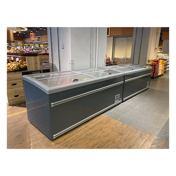 Lower Unit Large Capacity Cryogenic Frozen Products/Rice-Meat Dumplings/Seafood Storage Display Island Cabinet Freezer