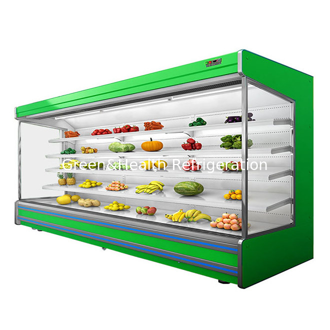 Commercial Multifunctional Open Curtain Fruit / Vegetable / Milk Storage Display Air Curtain Cabinet Freezer