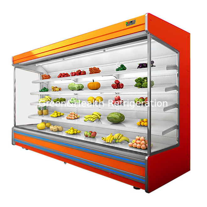 Commercial Multifunctional Open Curtain Fruit / Vegetable / Milk Storage Display Air Curtain Cabinet Freezer