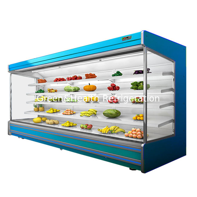 Commercial Multifunctional Open Curtain Fruit / Vegetable / Milk Storage Display Air Curtain Cabinet Freezer