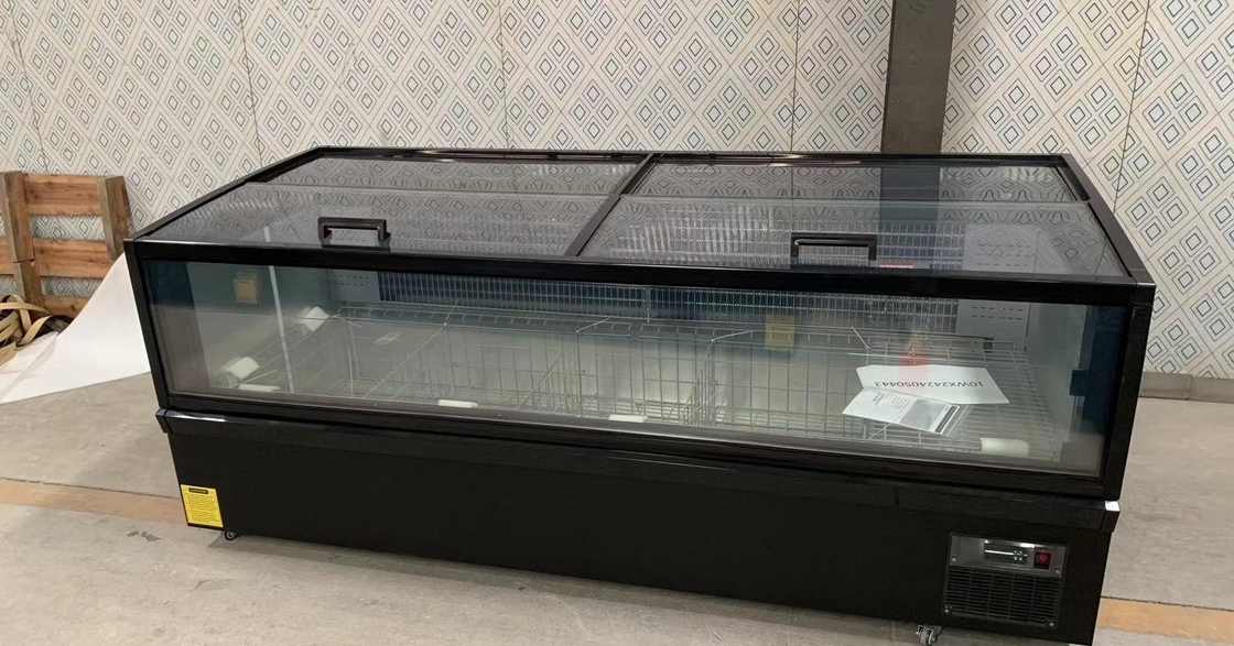 Frozen Food Merchandising Cabinet Plug-In Island Freezer Supermarket Plug-In Freezer