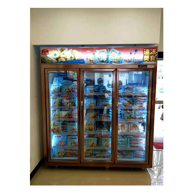 Commercial Supermarket / Store Three Glass Doors Economy Refrigerator Display Freezer
