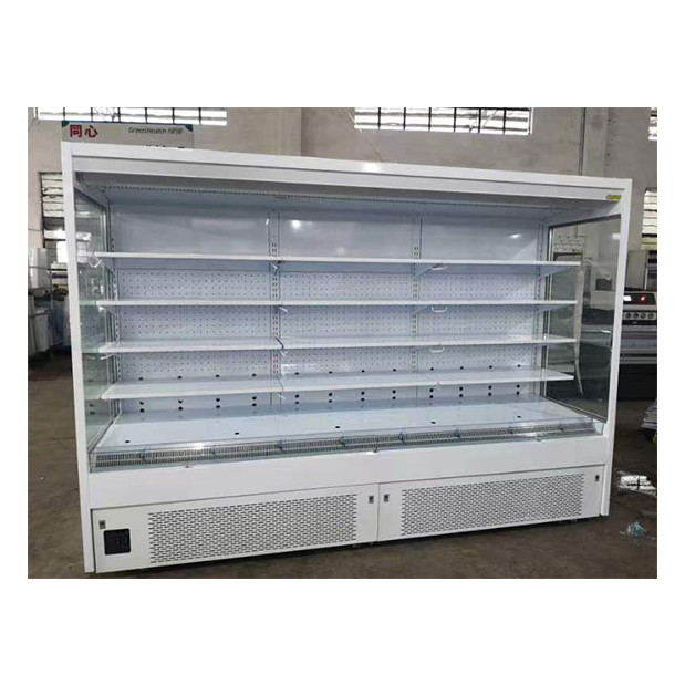 High Quality Commercial Right Angle Five Layer Shelf Open Food Storage Air Curtain Cabinet Freezer