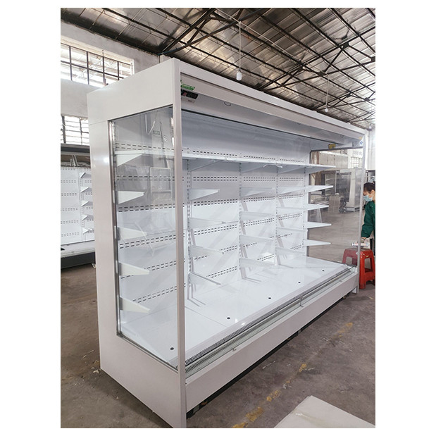 High Quality Commercial Right Angle Five Layer Shelf Open Food Storage Air Curtain Cabinet Freezer