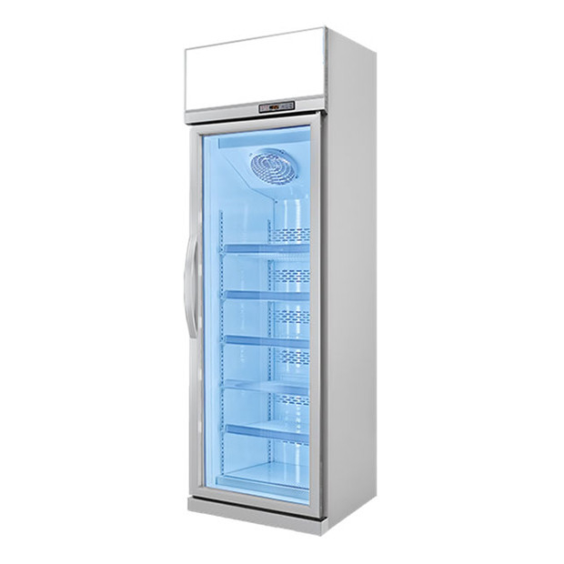 Upside Unit Single Glass Door Multiple Shelves Luxury Frozen Storage Frozen Display Freezer