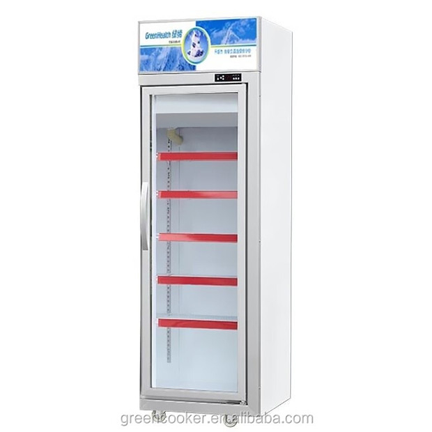 Upside Unit Single Glass Door Multiple Shelves Luxury Frozen Storage Frozen Display Freezer