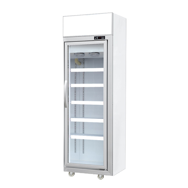 Upside Unit Single Glass Door Multiple Shelves Luxury Frozen Storage Frozen Display Freezer