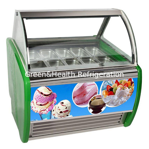 Commercial Ice Cream Display Freezer with Adjustable Thermostat Stainless Steel Pans and R404a Refrigerant