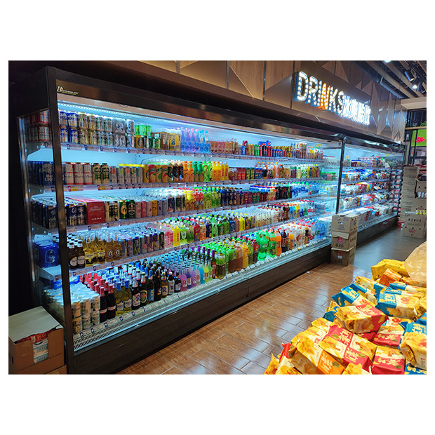 Supermarket/Convenience Store Right Angle Open Type Chiller Freezer For Storing Food/Beverages