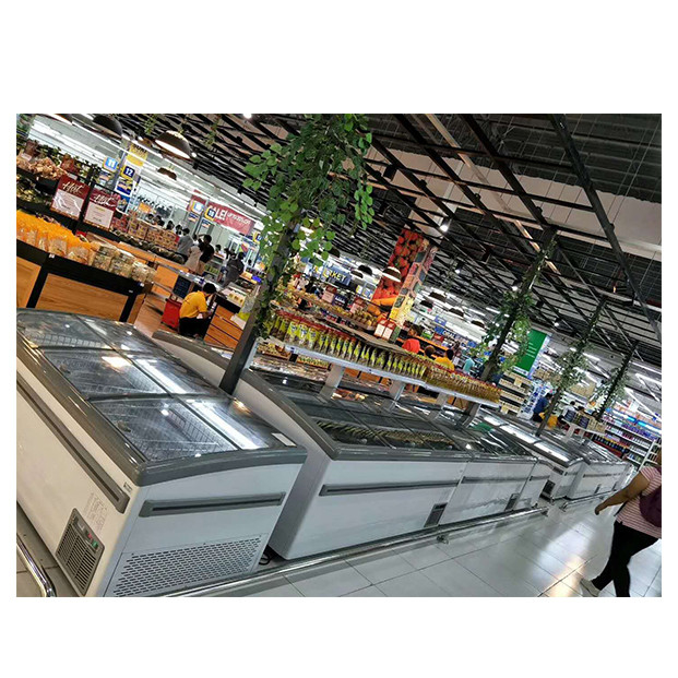 Commercial Horizontal Freezer/Meatball Storage Display Island Cabinet Freezer For Sale