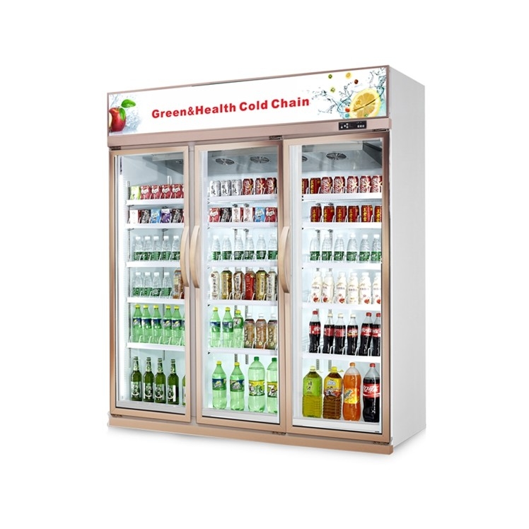 Reach-In Refrigerator With Swing Glass Door Merchandiser Beverage Display Fridge For Convenience Grocery Store