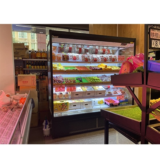 Commercial Open Chiller Showcase Plug-In Type Multideck Display Chiller For Vegetable And Drinks