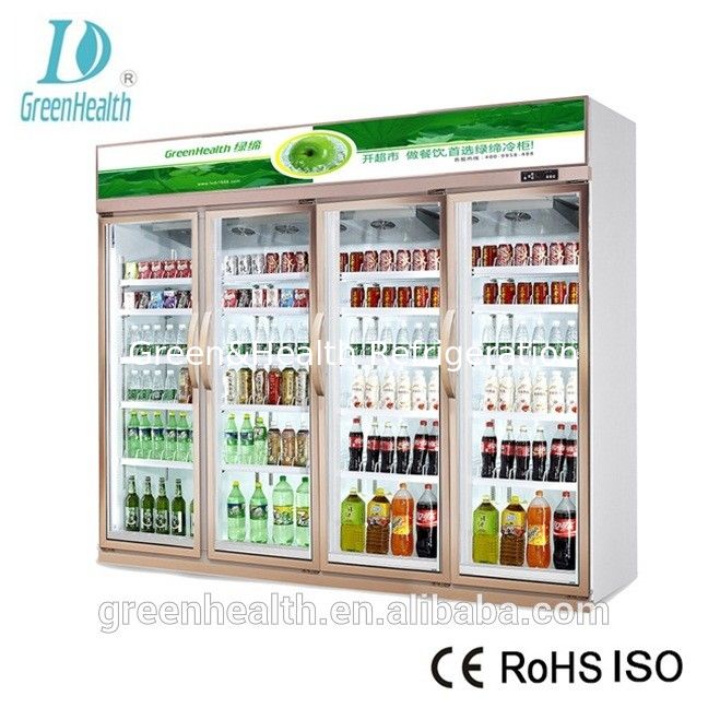 Upright Vertical Ice Cream Glass Door Display Freezer For Frozen Food Energy - Saving