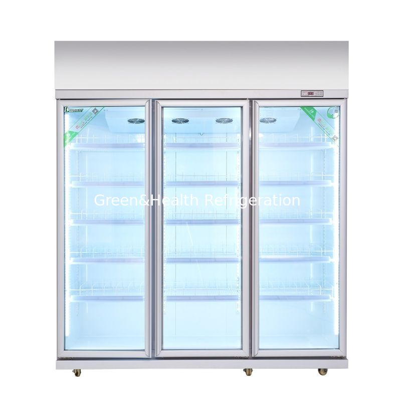 -18 ~ 22℃ Commercial Upright Glass Door Freezer For Meat Chicken / Ice Cream